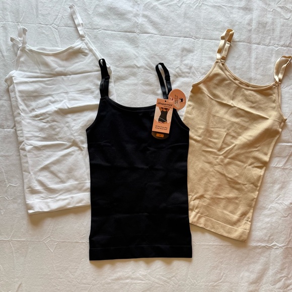 NWT - Shapermint Essentials Women's Camisole Trio - Black, White, Tan SIZE SMALL - Picture 1 of 4